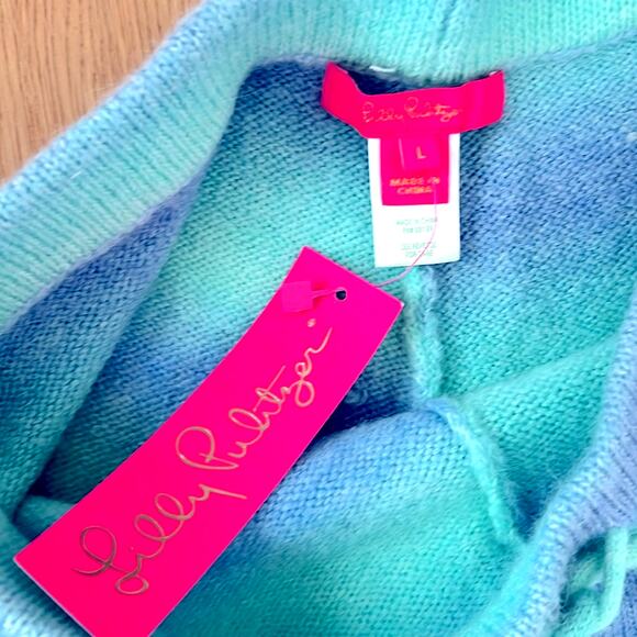 NWT $118 LILLY PULITZER Wanetta Sweater Shorts surf blue L - Picture 5 of 10